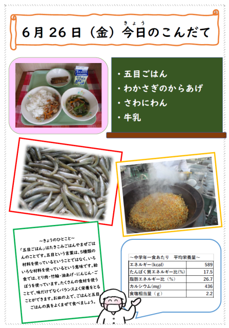 神戸市立向洋小学校-ニュース - 今日の給食 -